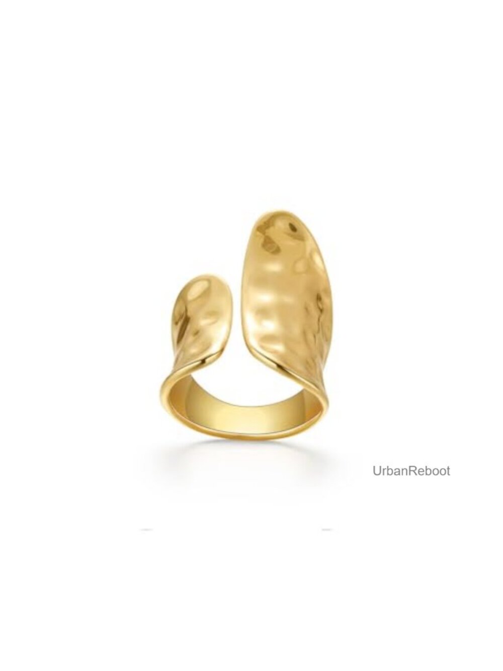 Gold Hammered Statement Ring Women Chunky Open Adjustable